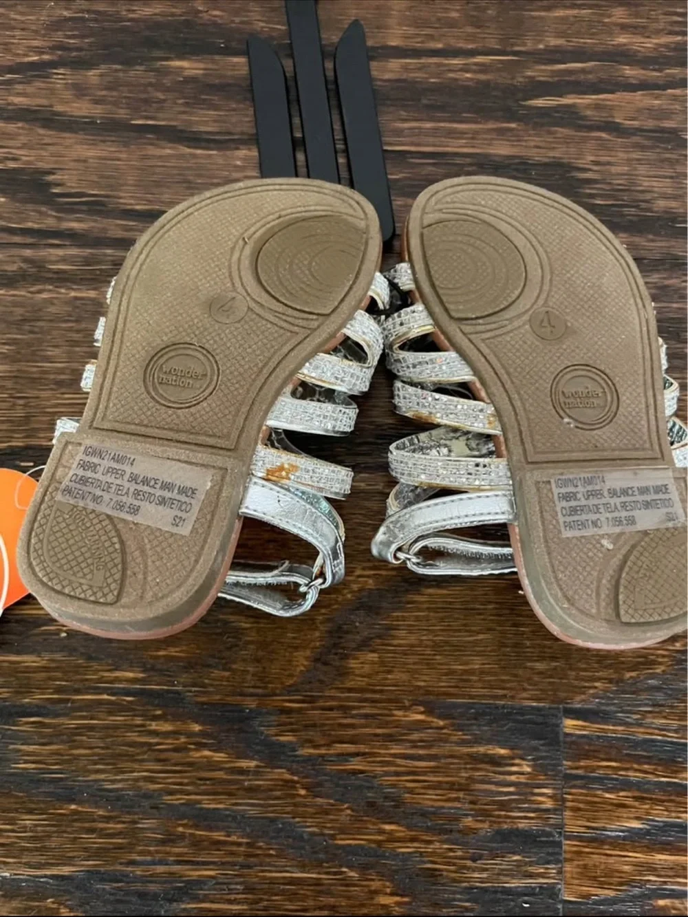 Silver Glitter Strappy Girls' Sandals